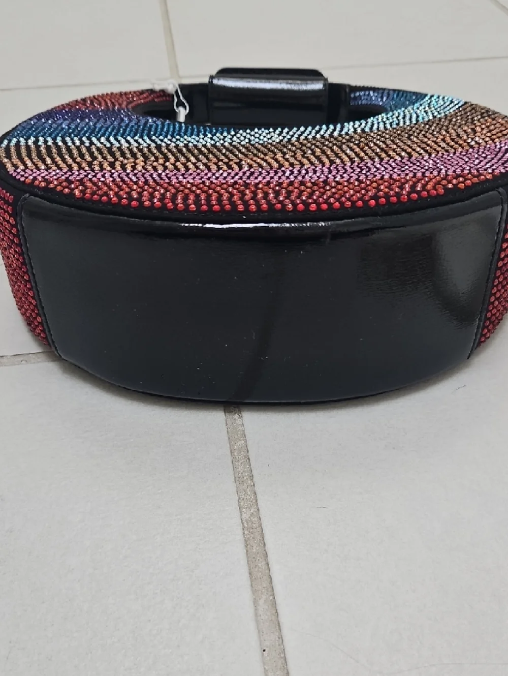 STAUD Multicolor Mini Moon Crystal Crescent Shoulder Bag - Picture 5 of 9
